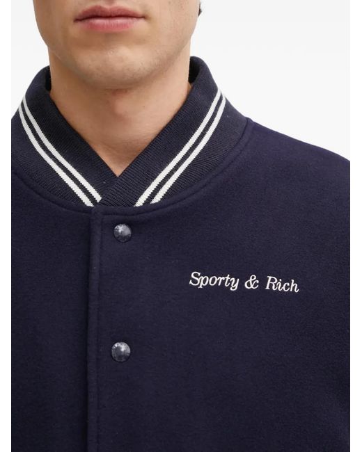 Sporty & Rich Blue Hotel Eden Roc Buttoned Jacket for men