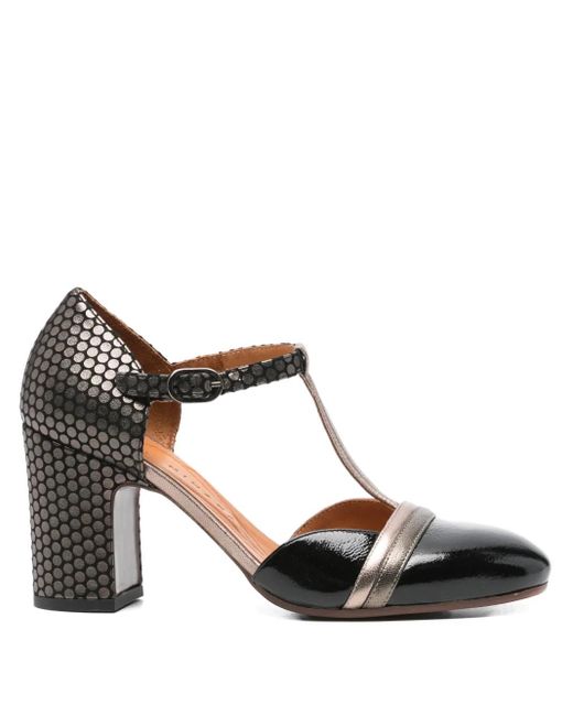 Chie Mihara Black Miver Pumps mit T-Riemen 65mm
