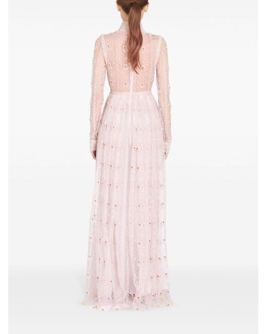 Giambattista Valli Pink Embroidered Tulle Dress