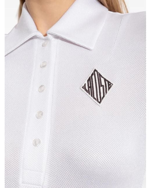 Polo À Patch Logo Lacoste en coloris White