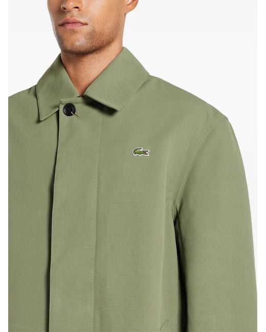 Lacoste Green Water-Repellent Windproof Trench Coat for men