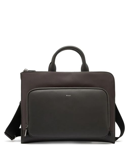 Bally Vogel Aktentasche mit Lederdetails in Black für Herren