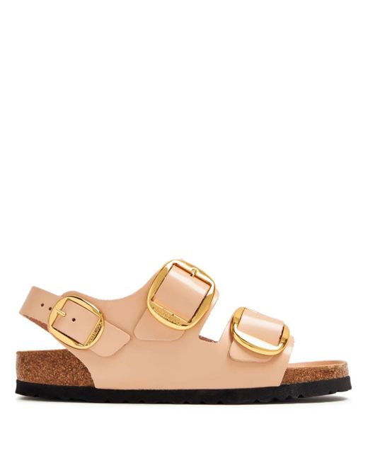 Birkenstock White Side-Buckle Slingback Leather Sandals