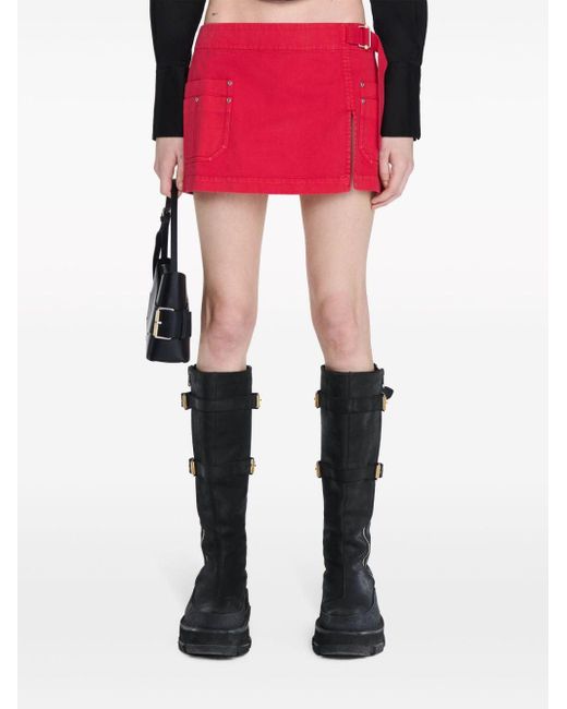 Dion Lee Red Apron Wrap Miniskirt