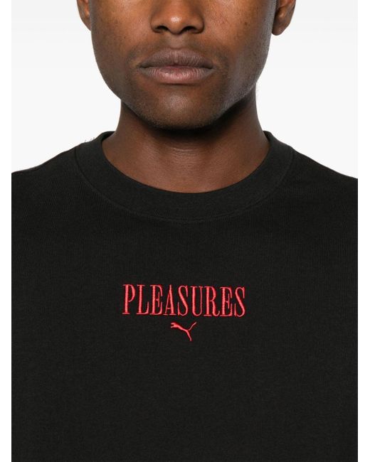 PUMA X PLEASURES T-Shirt mit Logo-Stickerei in Black für Herren