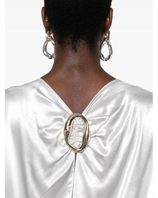 Patrizia Pepe White Satin Midi Dress