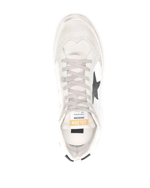 Golden Goose Deluxe Brand White Mid Star Distressed-Effect Sneakers for men