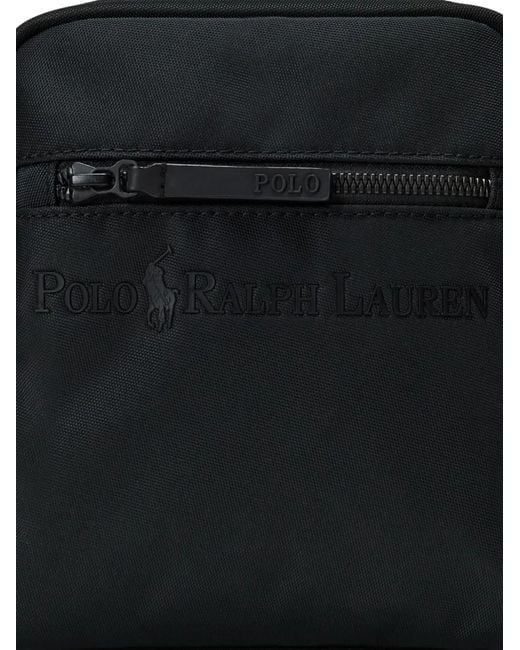 Polo Ralph Lauren Black Tonal Logo Crossbody Bag for men