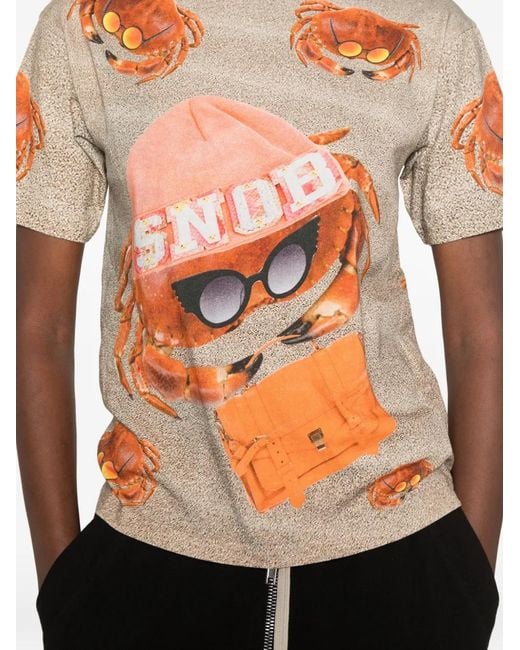 The Artistylist Orange Snow Crabs Crab-Print T-Shirt