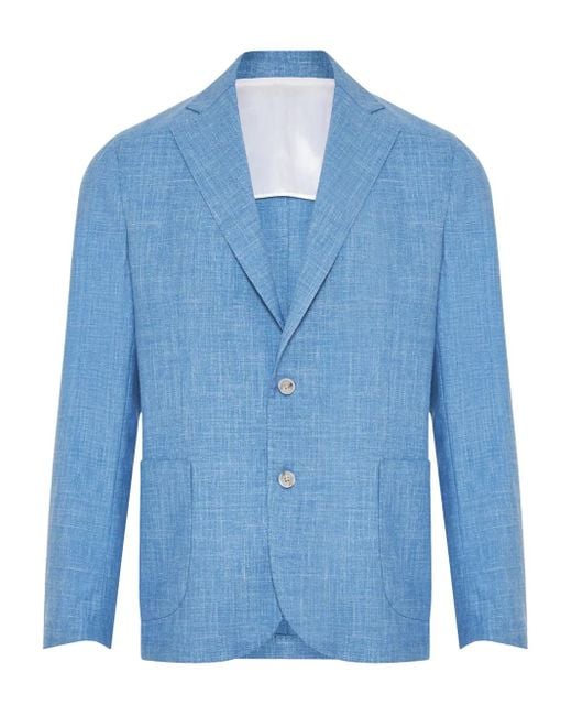 メンズ Barba Napoli シングルジャケット Blue