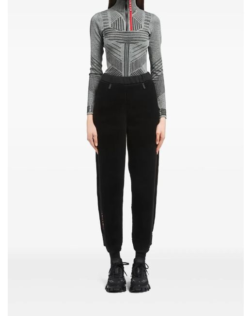 Prada Black Logo-Print Trousers