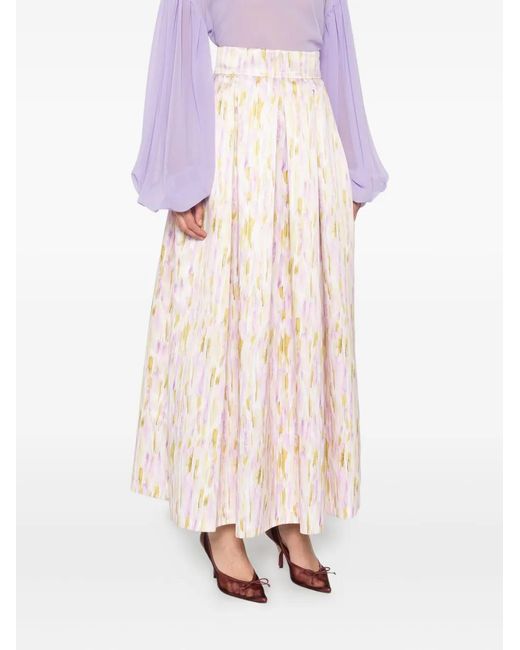 GIADA CURTI Natural Abstract-Pattern Skirt