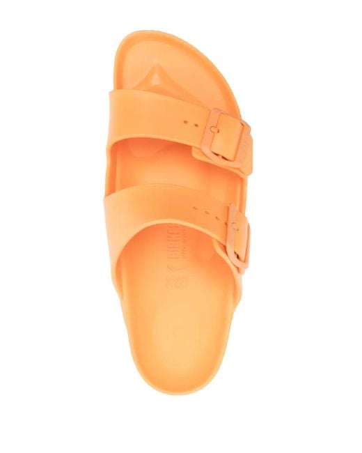 Birkenstock Orange Claquettes Arizona À Double Boucle