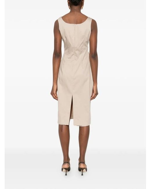 Magda Butrym Natural Flower-Detail Midi Dress