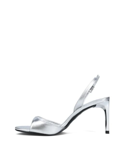 SCHUTZ SHOES White Sandales Métallisées À Bride Arrière