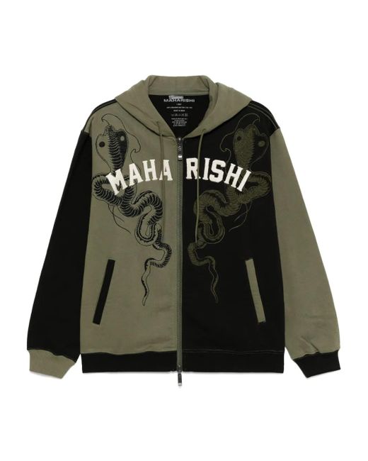 メンズ Maharishi Cobra ジップ パーカー Black