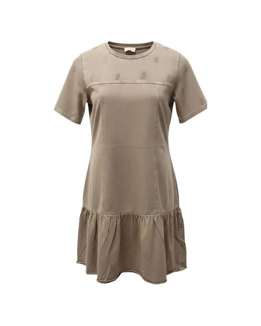 Liu Jo Natural Ruffled Mini Dress