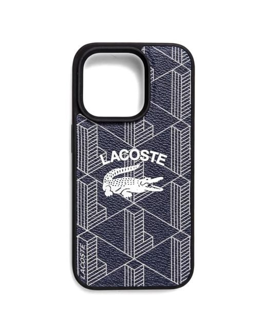 Lacoste Blue Geometric-Print Iphone 15 Pro 6.1 Case