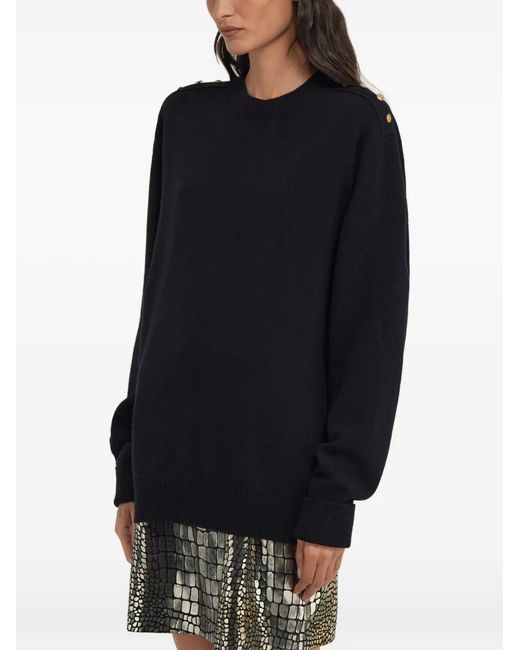 Roberto Cavalli Blue Button-Detailing Jumper