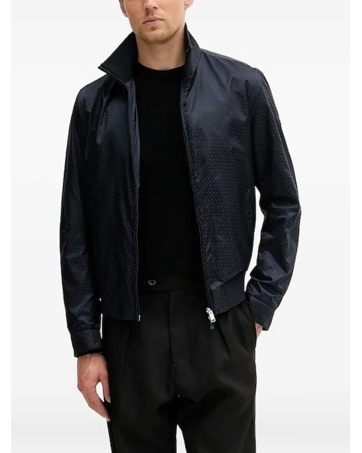 Boss Blue Logo Zip-Fastening Jacket for men