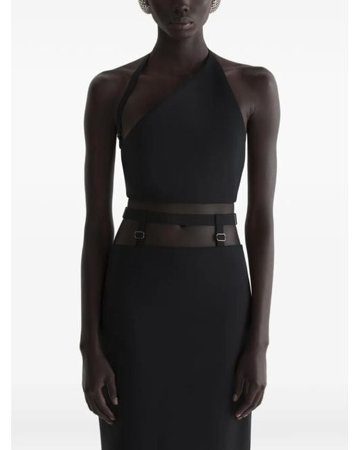 Mugler Black Cut-Out Cropped Top