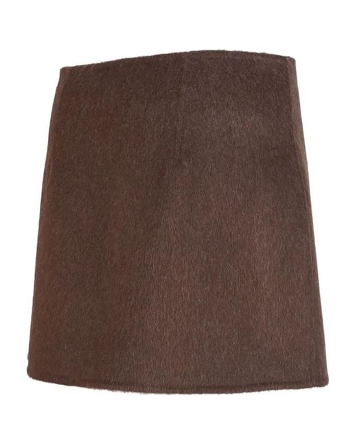 P.A.R.O.S.H. Brown Logical Mini Skirt