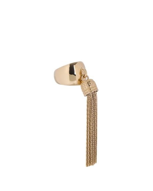 Balmain Metallic Brass Tassel Ring