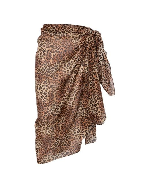 Mc2 Saint Barth Natural Thaiti Leopard-Print Sarong