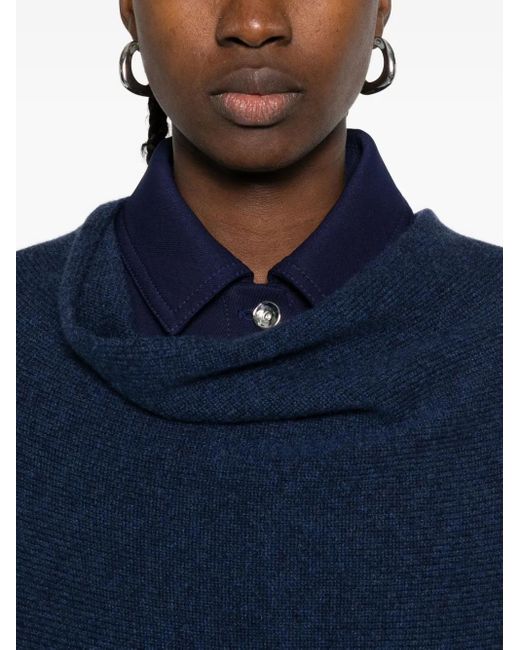 Eric Bompard Blue Langer Poncho Aus Kaschmir