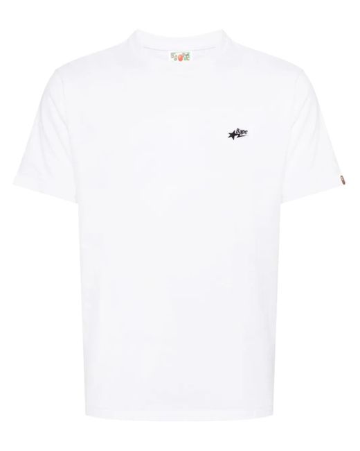 T-Shirt À Logo Appliqué A Bathing Ape pour homme en coloris White