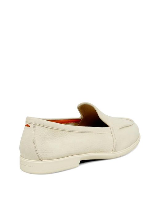 Santoni Natural Mocassins En Cuir Grainé