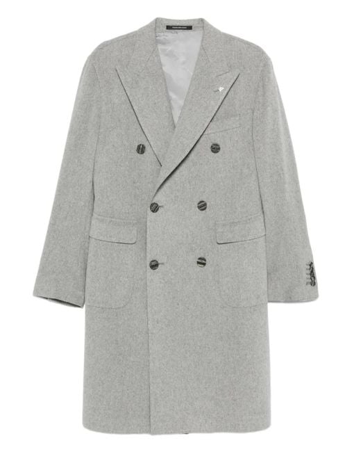 メンズ Tagliatore パッチポケット ダブルコート Gray