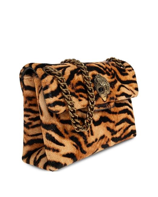Kurt Geiger Brown Mini Kensington Tiger-Print Shoulder Bag