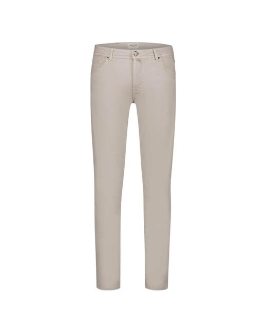 Jacob Cohen Gray Logo-Plaque Slim-Fit Trousers for men