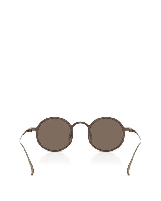 Giorgio Armani Gray Round-Frame Sunglasses for men