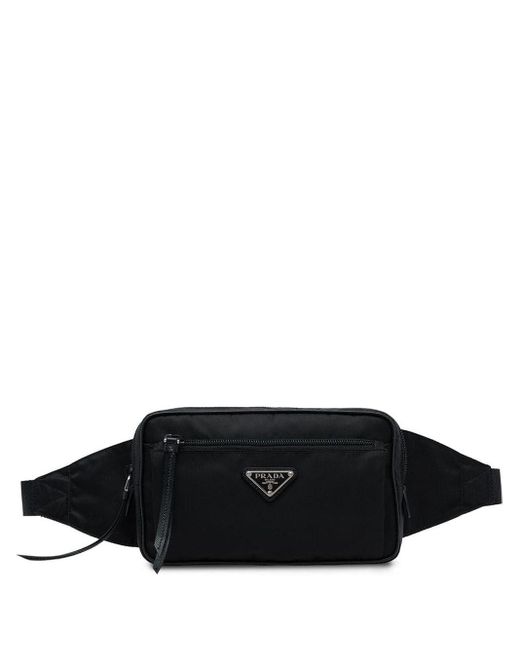 Prada Black Nylon And Leather Belt Bag