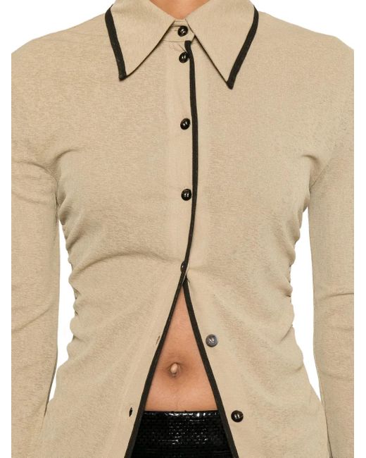 Nanushka Polotop Met Knoopsluiting in het Natural