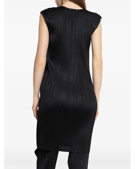 Pleats Please Issey Miyake Black Pleated Mini Dress
