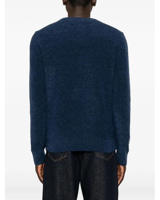 Fileria Blue Bouclé-Knit Sweater for men