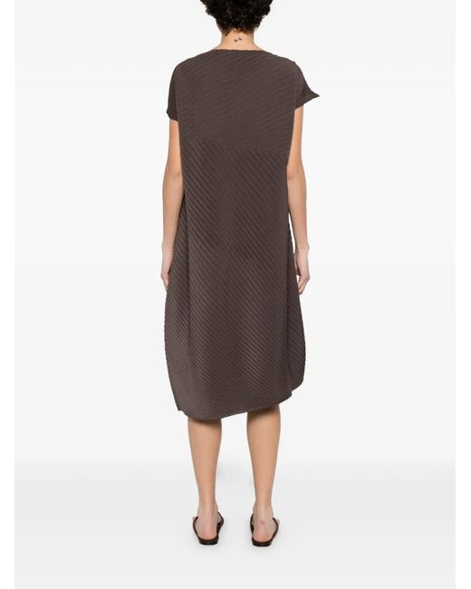 Issey Miyake Brown Asymmetric Midi Dress