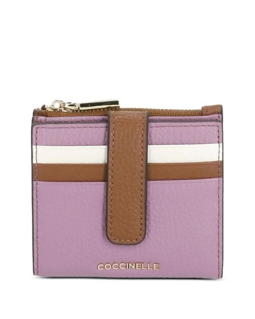 Coccinelle Purple Colour-Block Wallet