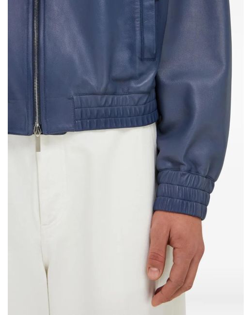 Ferragamo Klassische Lederjacke in Blue für Herren