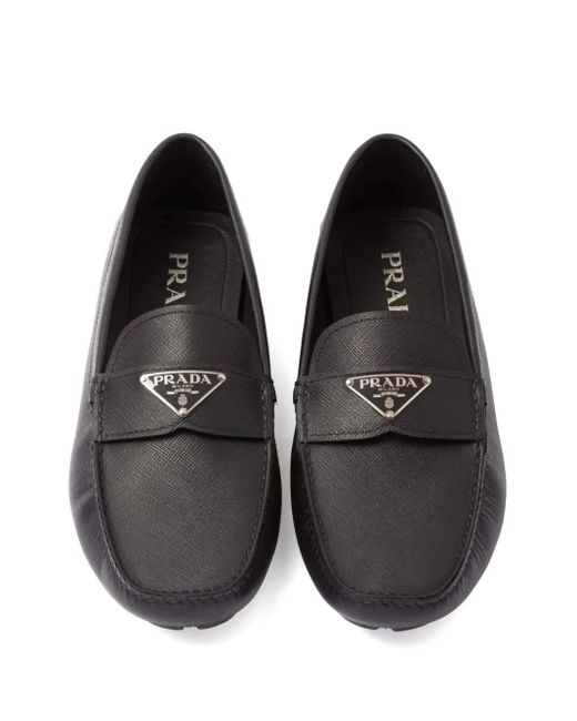 Prada Gray Saffiano Leather Driver for men