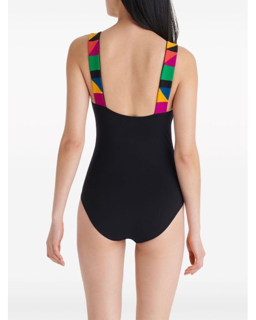 Eres Black Tempo Contrasting-strap Swimsuit