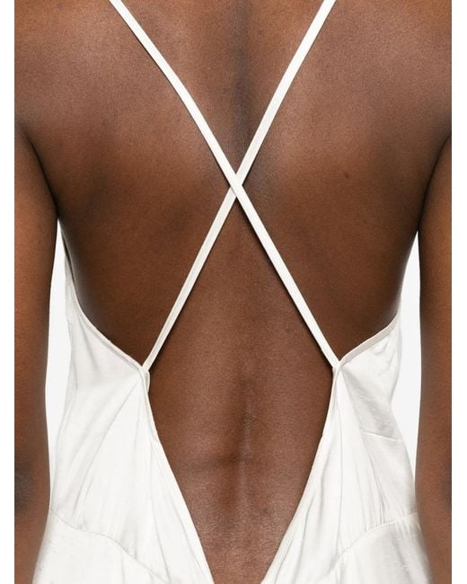 N°21 White V-Neck Midi Dress