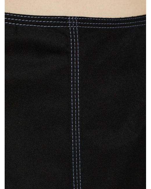 Marni Black Contrast-Stitch A-Line Midi Skirt