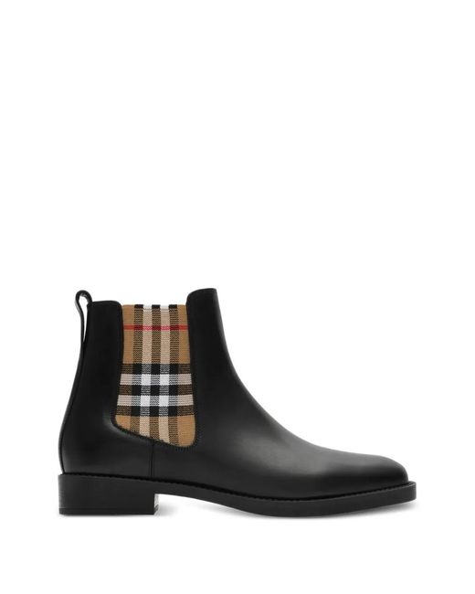 Burberry Black Leather Hampstead Boots