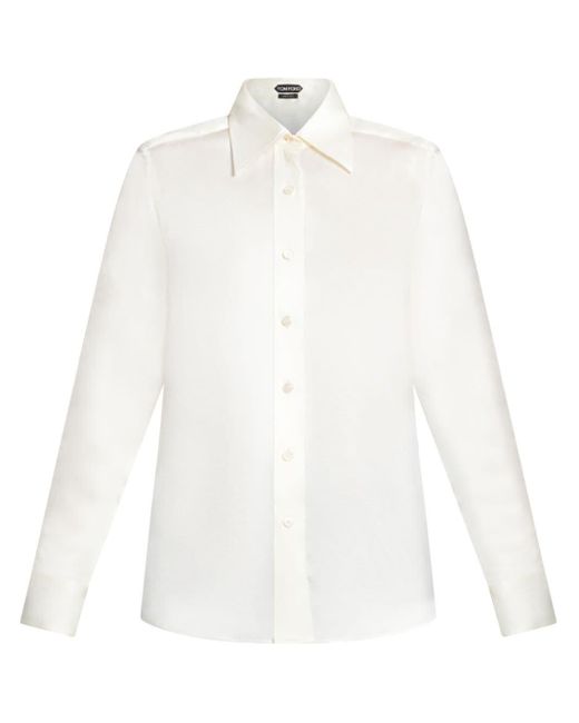 Tom Ford White Long-sleeve Silk Shirt