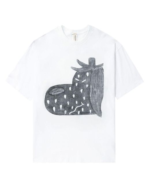 WESTFALL White Graphic-print Cotton T-shirt for men