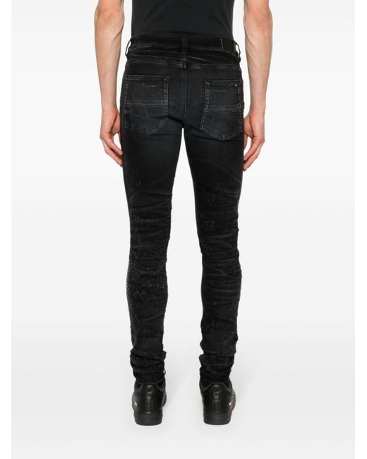 Amiri Black Crystal Shotgun Skinny Jeans for men